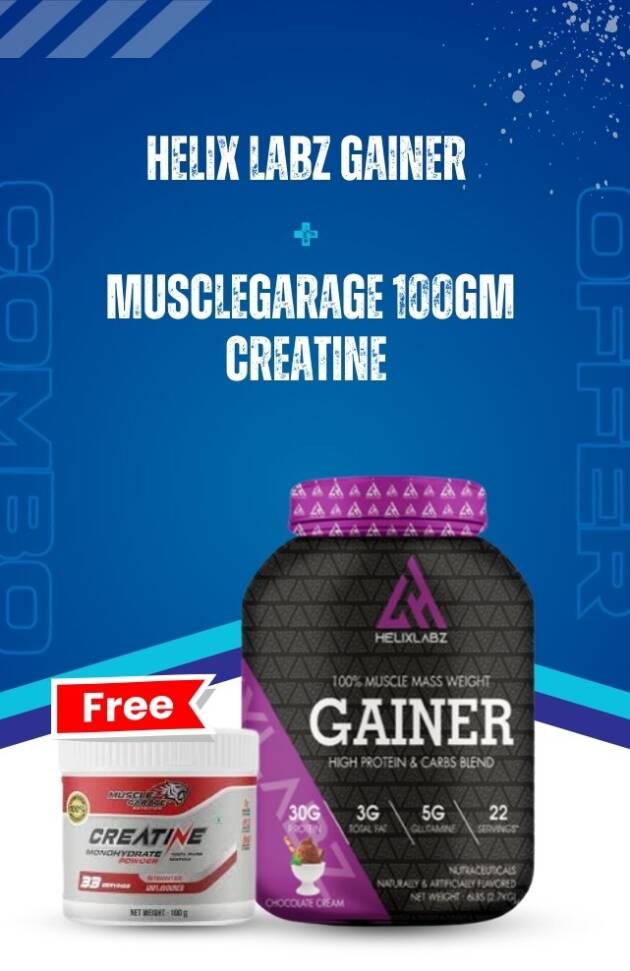 Helix labz gainer + musclegarage 100gm creatine